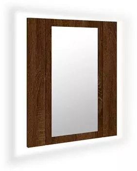 vidaXL LED-Spiegelschrank Braun Eichen-Optik 40x12x45cm Holzwerkstoff (822835)
