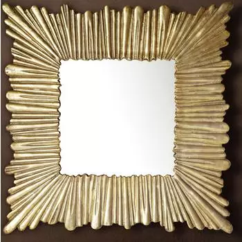 Finebuy Wandspiegel Quadratisch 75x75cm Aluminium Gold (FB102124)