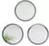 Vladon Globe 50 Wandspiegel rund 3er-Set, MDF-Rahmen, grau hochglanz (50cm)