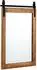 Costway Rechteckiger Wandspiegel Holzrahmen Metallhalterung 76,5x56cm, Braun