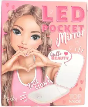 Depesche TOPModel LED Taschenspiegel Beauty and Me, klappbar, 3 Lichtstufen (13502)