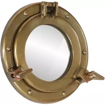 vidaXL Bullaugen-Spiegel Wandmontage &Oslash;23cm Aluminium und Glas