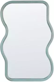 Beliani Ronnet Wandspiegel asymmetrisch, Paulowniaholz, hellblau, 58x90cm (498095)