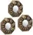Relaxdays Wandspiegel Blume 25cm, 3er Set