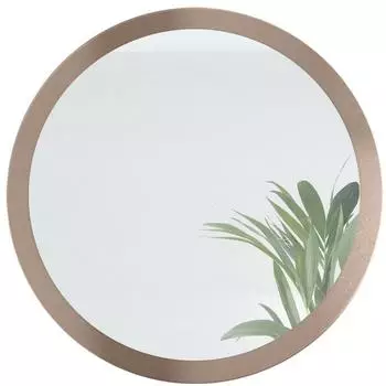 Vladon Globe Wandspiegel Rund MDF-Rahmen Bronze Optik, 80cm (Globe 80)