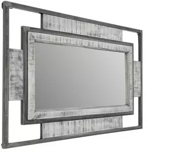 Massivmoebel24 Heavy Industry Spiegel Mango, grau lackiert, 76x4x122cm (09-390-677-0155)