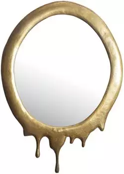 Wohnling Wandspiegel oval, Aluminiumrahmen gold, 50x71cm (WL7.106)