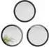 Vladon Globe 50 runder Wandspiegel 3er-Set, MDF-Rahmen, schwarz hochglanz (Globe 50)