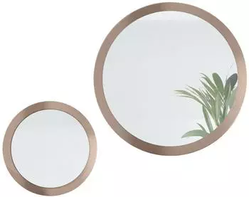 Vladon Globe Set runde Wandspiegel mit MDF-Rahmen, bronze, 50 & 80cm (50027548)