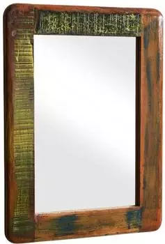 Massivmoebel24 Freezy 42 Wandspiegel Altholz mehrfarbig lackiert 60x80cm (09-390-803-1032)