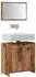 vidaXL Badschrank mit Spiegel Holzwerkstoff, Altholz-Optik, braun (856042)