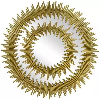 Kunstloft Wandspiegel „In Disguise" gold, Metall, 72x72x3cm