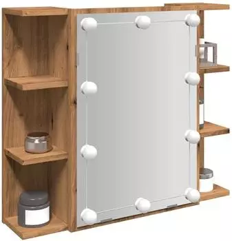 vidaXL Spiegelschrank mit LED, Artisan-Eiche, 70x16,5x60 cm (857004)