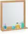 Relaxdays Wandspiegel mit Ablage, Bambus, natur, 61,5x60x12cm (10044716_0)