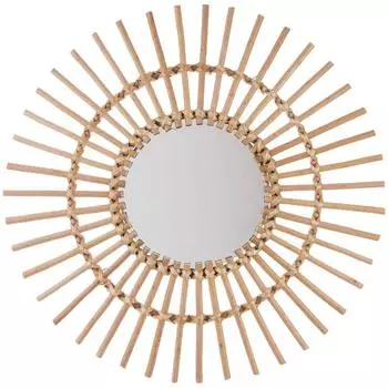Atmosphera Wandspiegel "Sonne" Rattan, rund 58cm