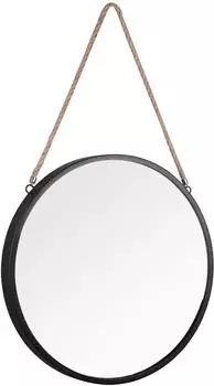 Mirrors and More Wandspiegel rund, Metallrahmen schwarz (40cm)