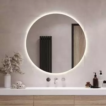 Tulup Wandspiegel LED Ø90 cm Warmweiß 3000k