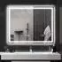 HomCom Badspiegel mit Beleuchtung 100x80 cm LED Silber