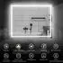 HomCom Badspiegel mit Beleuchtung 100x80 cm LED Silber