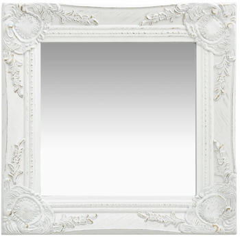 vidaXL Wall Mirror Baroque 40x40 cm White