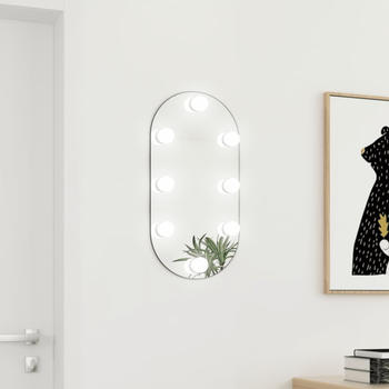 vidaXL Spiegel mit LED-Leuchten 60x30cm Glas Oval (3102974)