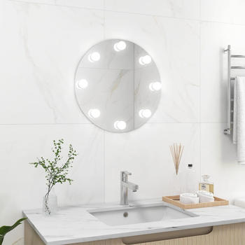 vidaXL Wandspiegel mit LED-Beleuchtung rund Glas (3078640)