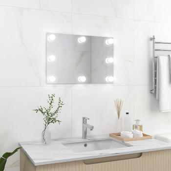 vidaXL Wandspiegel mit LED-Beleuchtung rechteckig Glas (3078637)