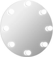 vidaXL Wandspiegel mit LED-Beleuchtung Rund Glas