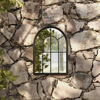 vidaXL Gartenspiegel schwarz 60x45cm Eisen (318346)