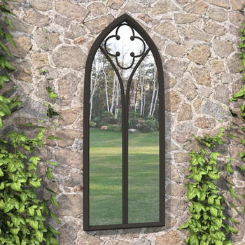 vidaXL Gartenspiegel schwarz 70x30cm Eisen (318352)