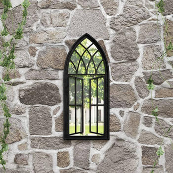 vidaXL Gartenspiegel schwarz 70x30cm Eisen (318364)