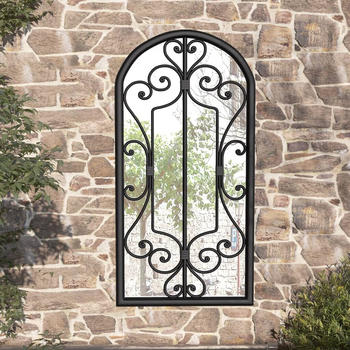 vidaXL Gartenspiegel schwarz 70x30cm Eisen (318376)