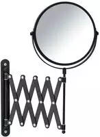 WENKO Kosmetik-Wandspiegel Teleskop Exclusiv Schwarz Wandspiegel, 3-fach
