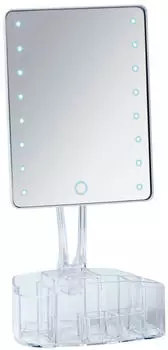 Wenko LED Standspiegel mit Organizer Trenno (24097100)