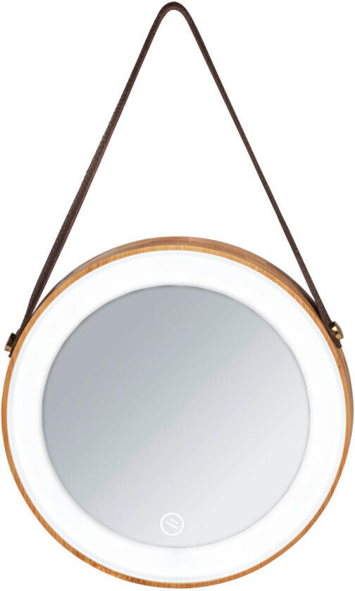Wenko LED Wandspiegel Usini beleuchteter Spiegel Bambus (24976800)  Kosmetikspiegel