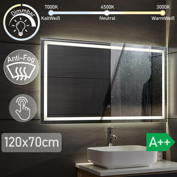 Aquamarin LED Badspiegel 120x70cm