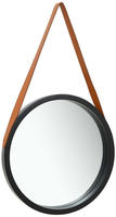 vidaXL Wandspiegel mit G&uuml;rtel 50 cm Schwarz