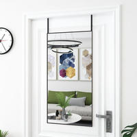 vidaXL T&uuml;rspiegel Schwarz 50x100 cm Glas und Aluminium