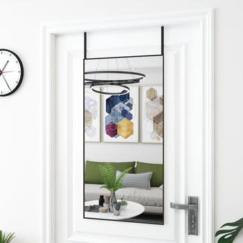 vidaXL T&uuml;rspiegel Schwarz 50x100 cm Glas und Aluminium