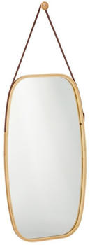 Relaxdays Wandspiegel 10025005 modern oval natur Rahmen Bambus 765x435cm