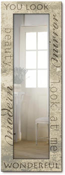 Art-Land Ganzkörperspiegel mit Rahmen Holz 50,4x140,4 cm Shabby Chic Antiqua grau