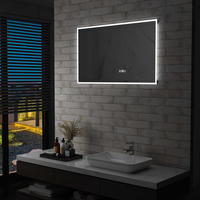 vidaXL LED-Badspiegel mit Ber&uuml;hrungssensor und Zeitanzeige 100x60 cm