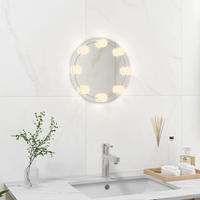 vidaXL Wandspiegel ohne Rahmen mit LED-Beleuchtung Rund Glas