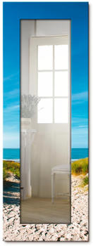 Art-Land Strand mit Sanddünen und Weg zur See Spiegel 50,4 cm x 140,4 cm x 1,6 cm, beige (naturfarben) modern (85241600-0)