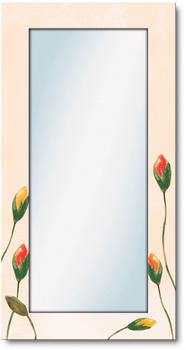 Art-Land Bunte Mohnblumen Spiegel 60,4 cm x 120,4 cm x 1,6 cm, beige (naturfarben) Landhaus (82379358-0)