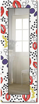Art-Land Mund mit Pop-Art Spiegel 50,4 cm x 140,4 cm x 1,6 cm, weiß Landhaus (57342640-0)