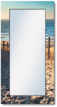 Art-Land Weg zum Nordseestrand Sonnenuntergang Spiegel 60,4 cm x 120,4 cm x 1,6 cm, beige (naturfarben) (76203535-0)