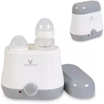 Cangaroo BabyDuo Flaschenwärmer, 2 Flaschen, Kleinteile-Sterilisation, grau (108084)