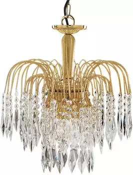Searchlight Waterfall Kristall Hängelampe 3 Licht Gold (5173-3)