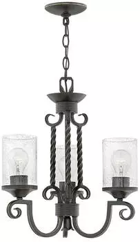 Elstead Lighting Casa Kronleuchter Schwarz Antik 3 Flammig Klarglas (HK-CASA3)